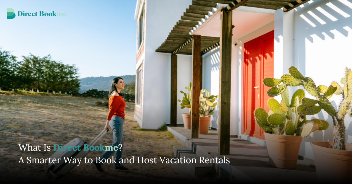 Vacation rental host showing property to guest, symbolizing direct booking via Direct BookMe