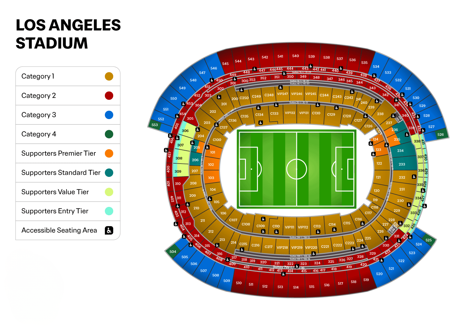 ~70,000+. Official stadium information lists tournament details and capacities (which can vary by configuration).