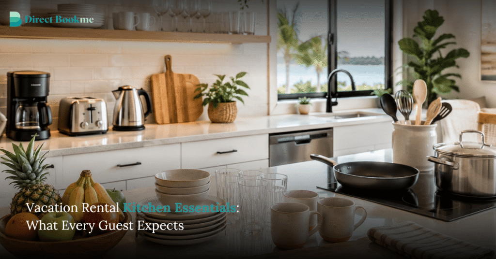 Vacation Rental Kitchen Essentials: What Every Guest Expects 9 Bright vacation vacation rental kitchen essentials equipped with cookware, dishes, coffee maker, toaster, utensils, and food storage items